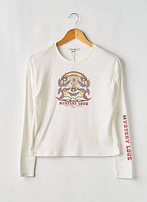 Top coupe droite manches longues blanc GARCIA fille