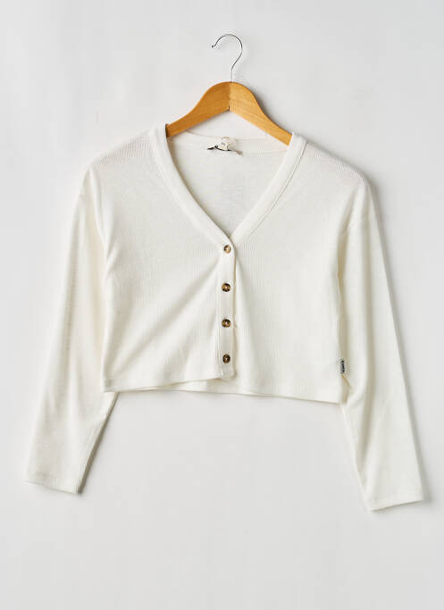 Gilet manches longues coupe droite blanc GARCIA fille