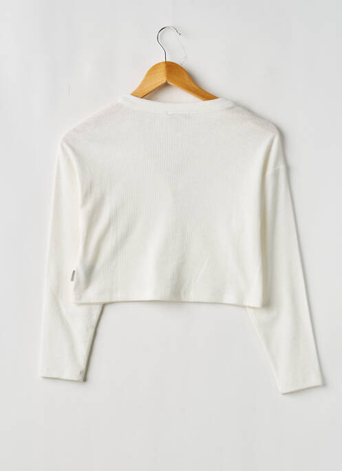 Gilet manches longues coupe droite blanc GARCIA fille