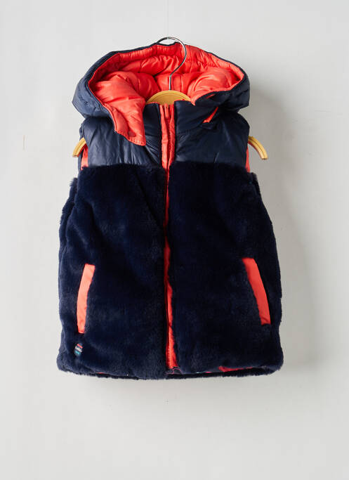 Doudoune col col montant a capuche bleu BOBOLI fille