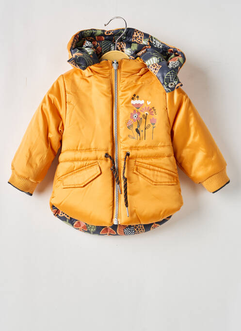 Parka fermeture zippée sur le devant a capuche jaune BOBOLI fille