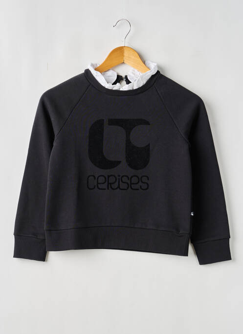 Sweat-shirt manches longues manches longues noir LE TEMPS DES CERISES fille