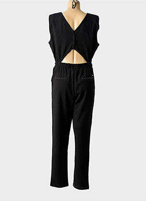 Combi-pantalon tissage crêpe manches courtes noir KAPORAL femme