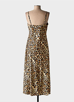 Robe longue coupe cintrée fines bretelles beige GOLDEN LIVE femme