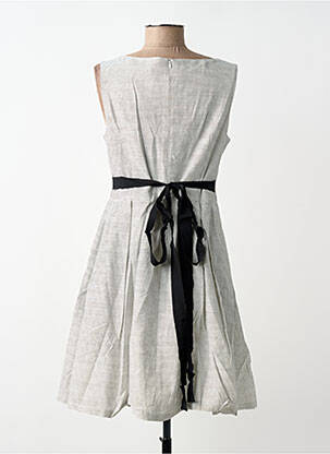 Robe mi-longue sans manche sans manche blanc LULU.H femme
