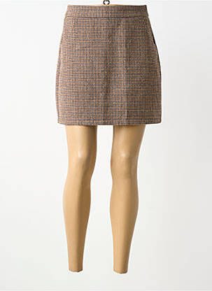 Jupe courte fermeture zippée au dos beige MOLLY BRACKEN femme