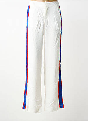 Pantalon droit tissage popeline taille normale blanc SHOWNY femme