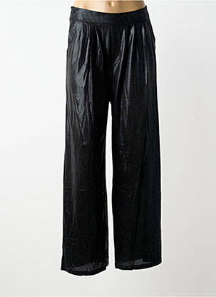 Pantalon large coupe fluide taille normale noir GOLDEN LIVE femme