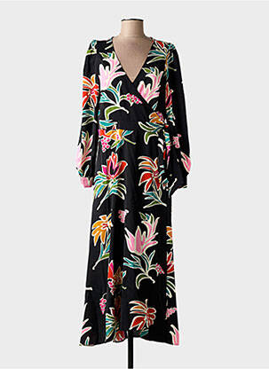 Robe longue manches longues manches longues noir MOLLY BRACKEN femme