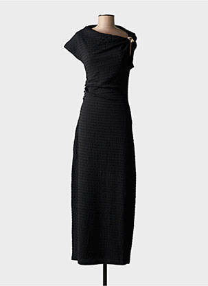 Robe longue manches courtes manches courtes noir UNIKA femme