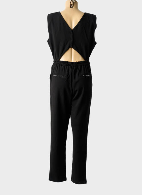 Combi-pantalon tissage crêpe manches courtes noir KAPORAL femme