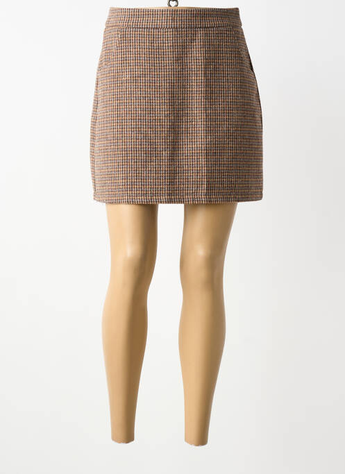 Jupe courte fermeture zippée au dos beige MOLLY BRACKEN femme