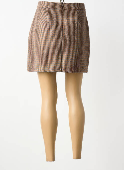 Jupe courte fermeture zippée au dos beige MOLLY BRACKEN femme