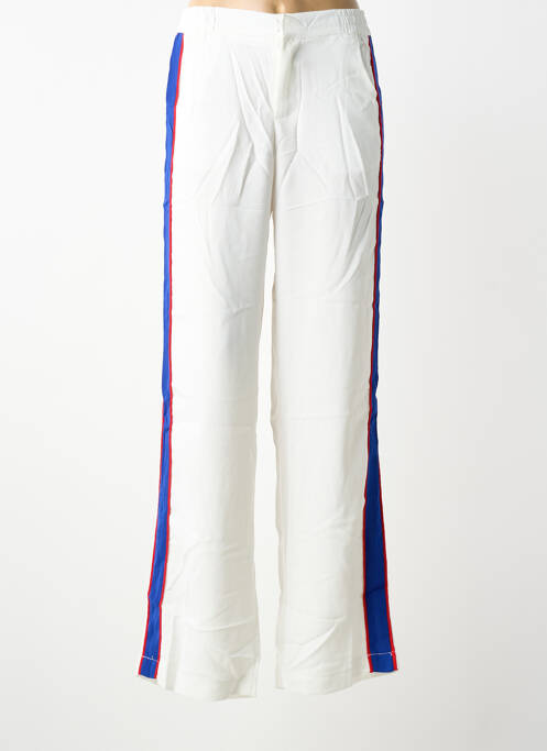 Pantalon droit tissage popeline taille normale blanc SHOWNY femme
