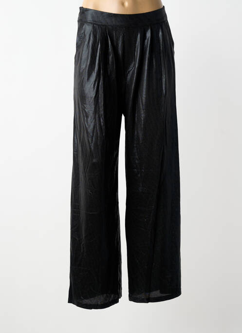 Pantalon large coupe fluide taille normale noir GOLDEN LIVE femme