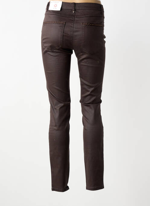 Pantalon slim stretch taille normale marron MORGAN femme