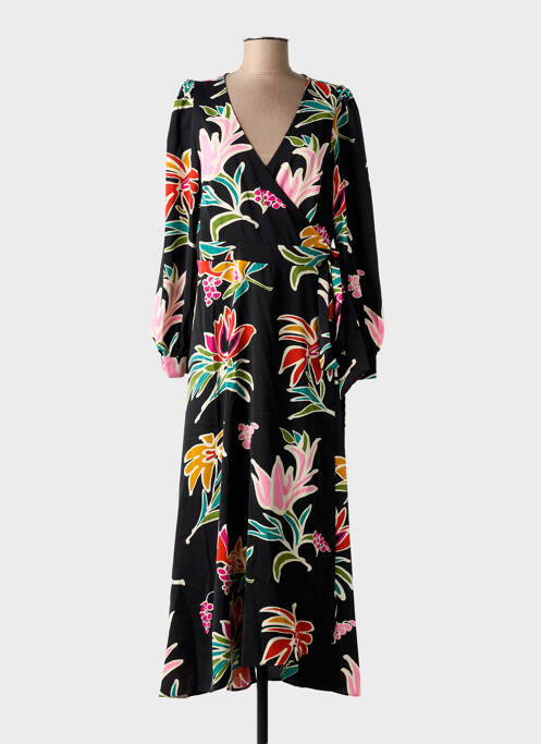 Robe longue manches longues manches longues noir MOLLY BRACKEN femme