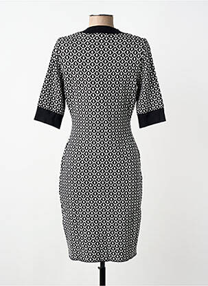 Robe mi-longue imprimé fantaisie manches courtes noir MORGAN femme