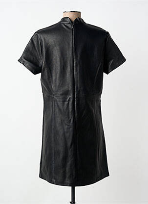 Robe courte fermeture zippée au dos manches courtes noir KAPORAL femme
