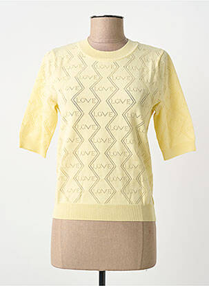 T-shirt coupe cintrée manches courtes jaune MORGAN femme