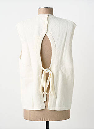 Pull coupe droite sans manche blanc MOLLY BRACKEN femme