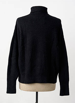 Pull col roulé coupe droite manches longues noir TIFFOSI femme
