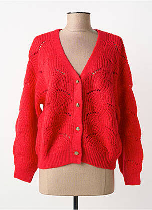 Gilet manches longues coupe cintrée rouge MOLLY BRACKEN femme