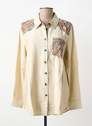 Chemisier imprimé fantaisie manches longues beige KAPORAL femme