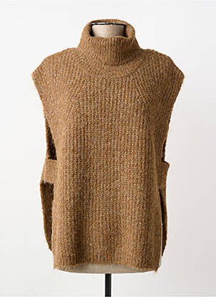 Poncho col roulé marron MOLLY BRACKEN femme