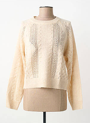 Pull coupe cintrée manches longues beige TIFFOSI femme
