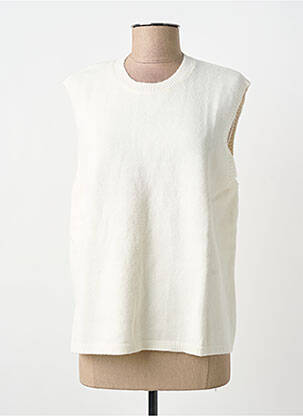 Pull stretch sans manche blanc MOLLY BRACKEN femme