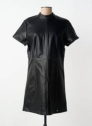 Robe courte fermeture zippée au dos manches courtes noir KAPORAL femme