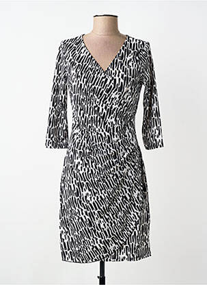 Robe mi-longue manches 3/4 manches 3/4 noir MORGAN femme