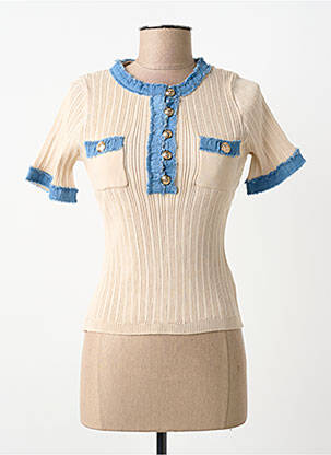 T-shirt stretch manches courtes beige MOËWY femme