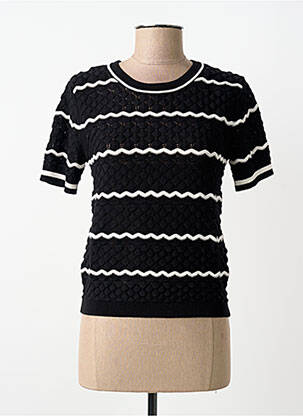 T-shirt coupe cintrée manches courtes noir MORGAN femme