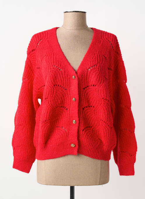 Gilet manches longues coupe cintrée rouge MOLLY BRACKEN femme