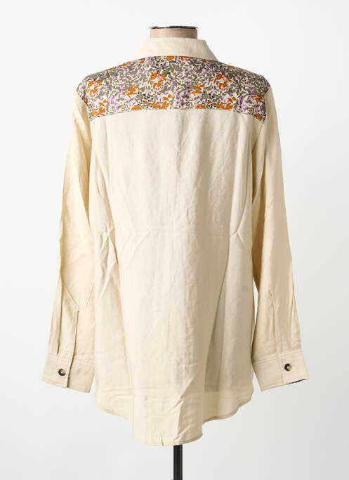 Chemisier imprimé fantaisie manches longues beige KAPORAL femme