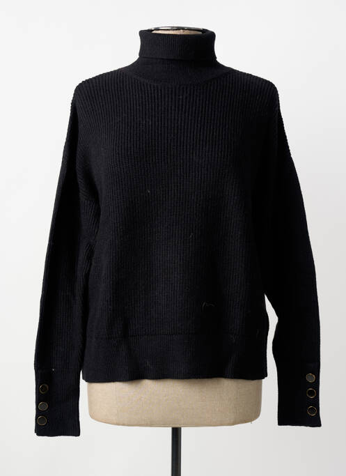 Pull col roulé maille tricot manches longues noir TIFFOSI femme