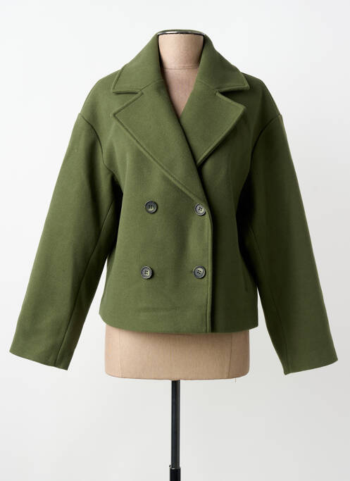 Manteau court fermeture boutonnée sur le devant sans capuche vert TIFFOSI femme