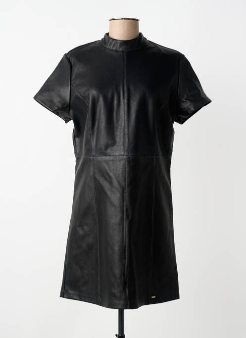 Robe courte fermeture zippée au dos manches courtes noir KAPORAL femme