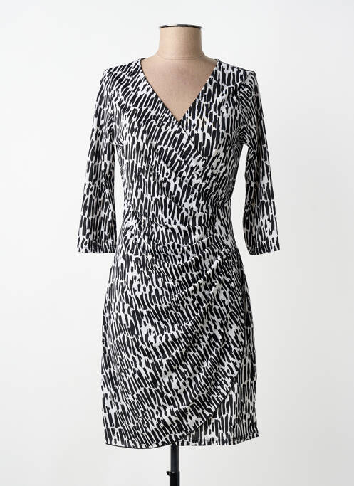 Robe mi-longue manches 3/4 manches 3/4 noir MORGAN femme