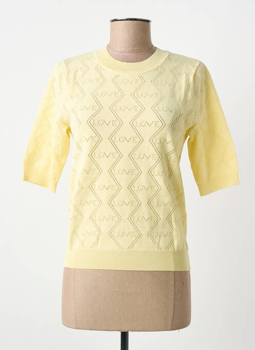 T-shirt coupe cintrée manches courtes jaune MORGAN femme