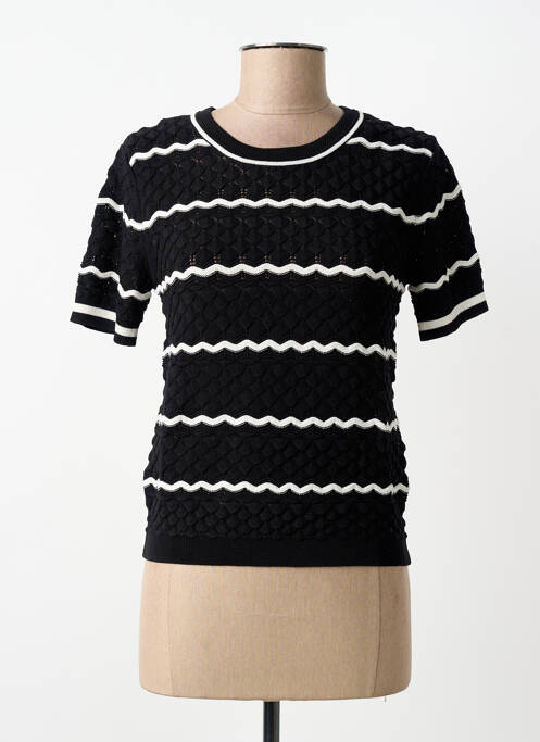 T-shirt coupe cintrée manches courtes noir MORGAN femme