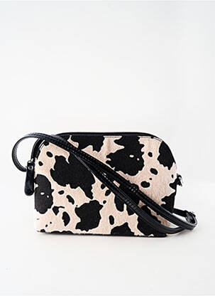 Sac fermeture zippée forme rectangulaire noir INES DELAURE femme