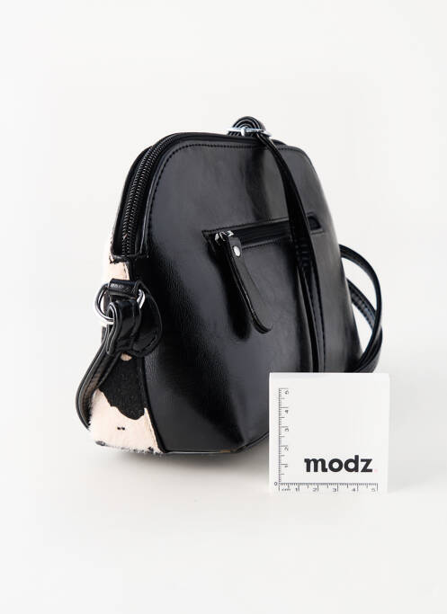 Sac fermeture zippée forme rectangulaire noir INES DELAURE femme