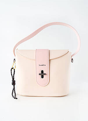 Sac cuir lisse forme rectangulaire rose TOM & EVA femme