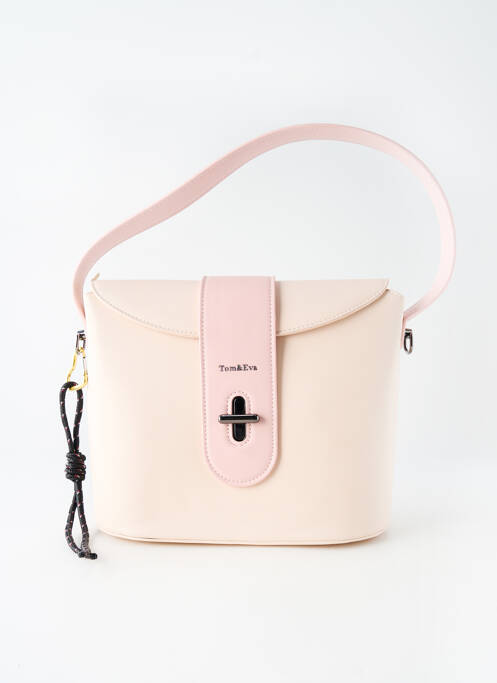 Sac cuir lisse forme rectangulaire rose TOM & EVA femme
