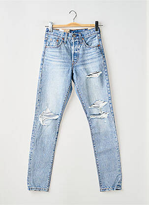 Jeans coupe slim effet usé délavé taille normale bleu LEVI'S femme