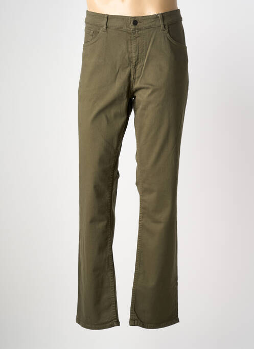 Jeans coupe droite fermeture zippée sous rabat boutonné taille normale vert CELIO homme