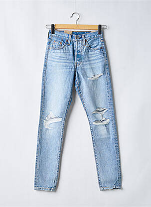 Jeans coupe slim effet usé délavé taille haute bleu LEVI'S femme